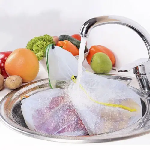 Многоразовые сетчатые продуктовые сумки 12/15 шт. пакеты для хранения фруктов и