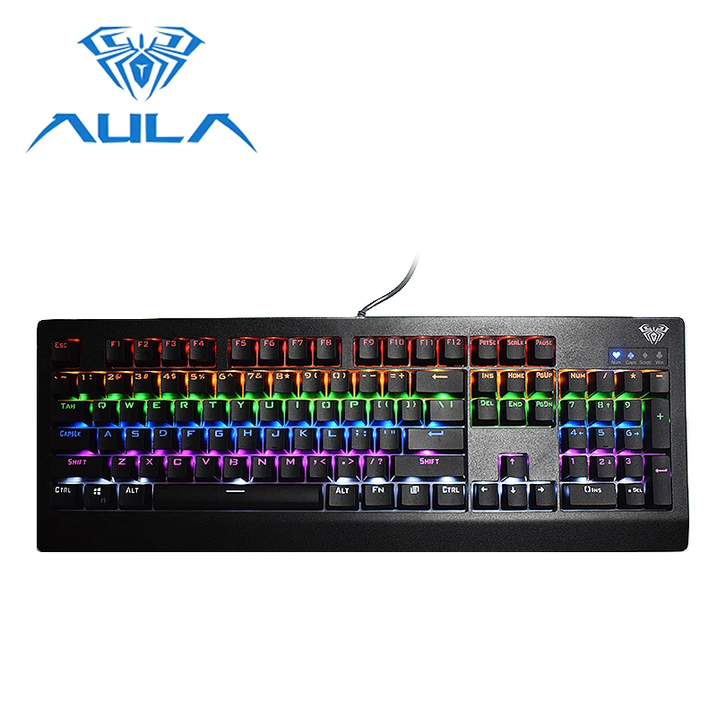 Клавиатура игровая Проводная с RGB светодиодный подсветкой и защитой от фиктивных