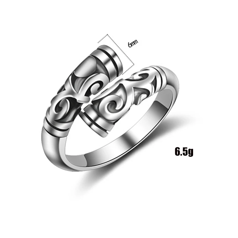 KITEAL 2019 new silver plated 925 engraved resizeable Lady wedding ring balck retro open opal jewelry | Украшения и аксессуары