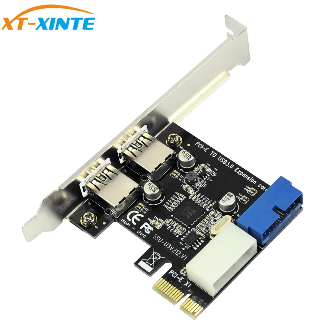 USB3.0 PCIE адаптер 2 порта USB к x1 передняя панель 20pin PCI e Express плата расширения
