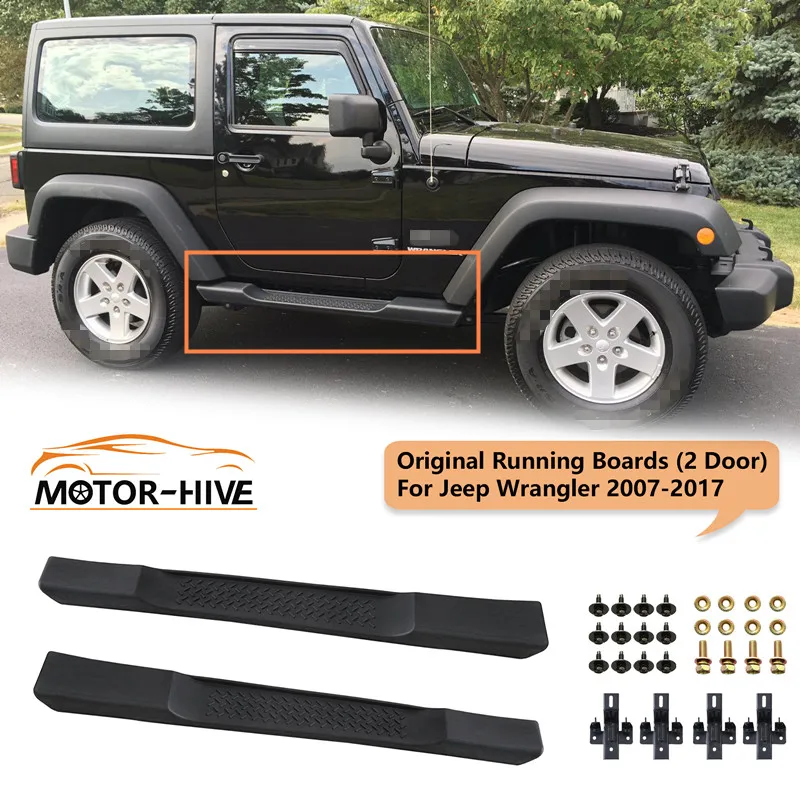 Боковые ступенчатые подножки Nerf для Jeep Wrangler JK 2007 2017 2 двери черный в наличии