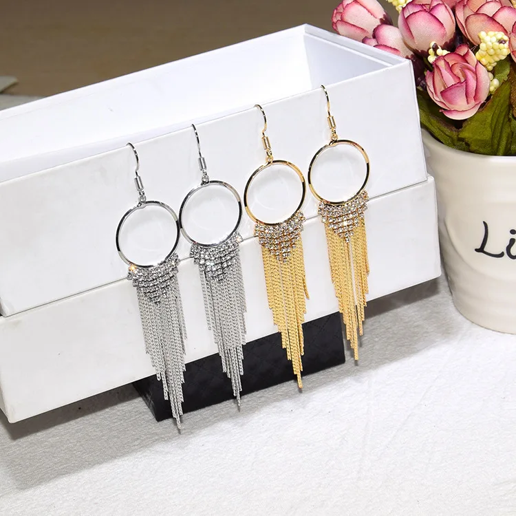Женские серьги нового дизайна с круглыми серьгами длинные кисточками женские
