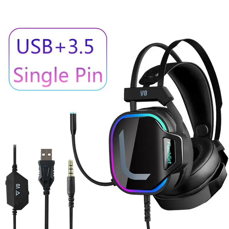 Gaming Headset Computer 7.1 For PS4 XBOX ONE PC Windows Mac IOS Android RGP Streamer Immersive Sound Vibration Game Headphones