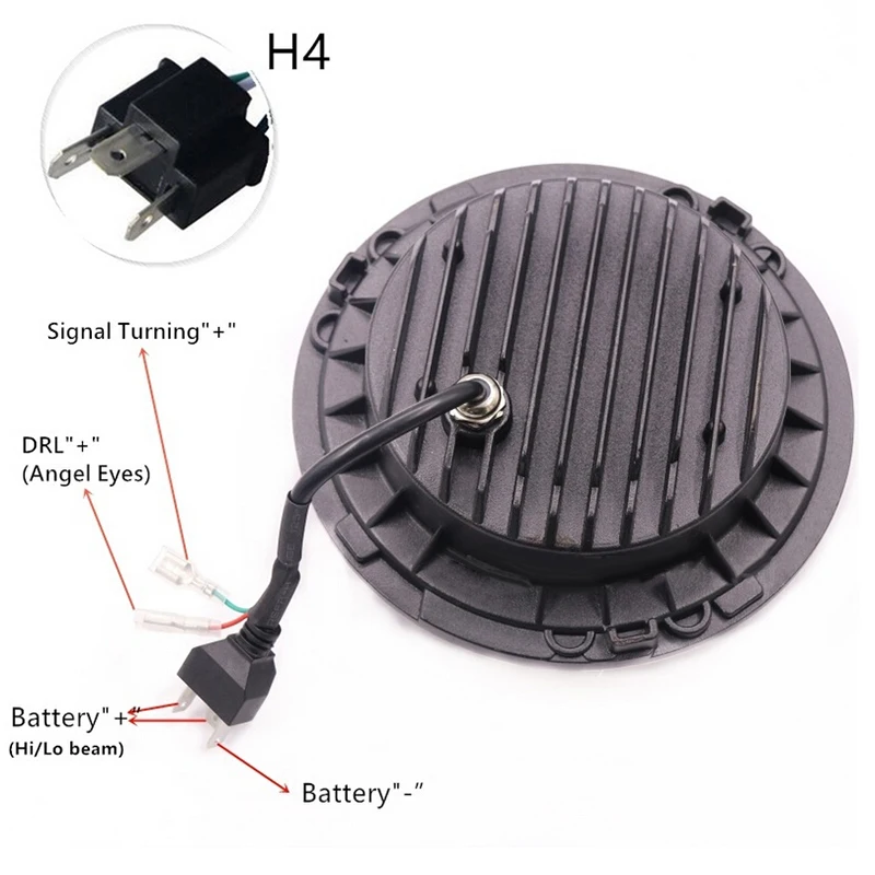 7 дюймов DC 12 24 V 45 W 6500 K 1200LM светодиодный фар H4 H13 Amber Ангельские глазки для Jeep CJ JK TJ