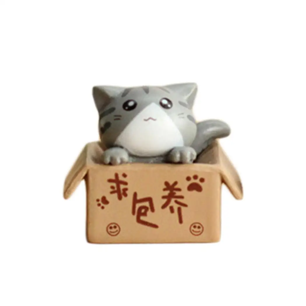Мультяшная смола в форме кота микро Декорации для пейзажа украшения DIY подходит