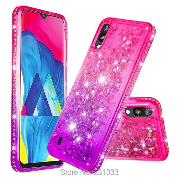 Мягкий блестящий чехол из ТПУ C ku для Samsung Galaxy M10 A10 M20 S10 прозрачный с сердцем 1