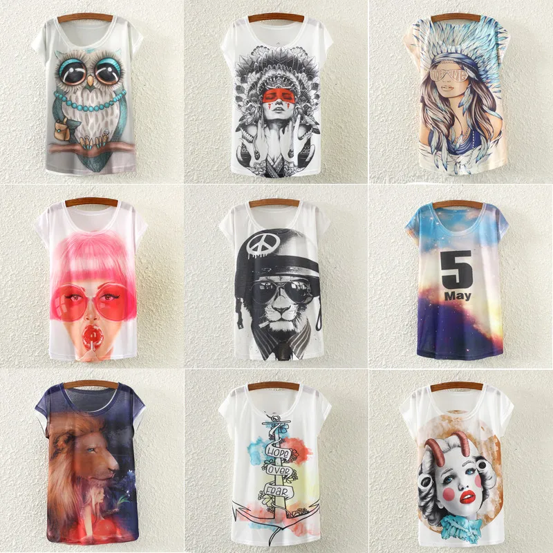 Модные женские футболки Свободные повседневные летние с коротким рукавом и