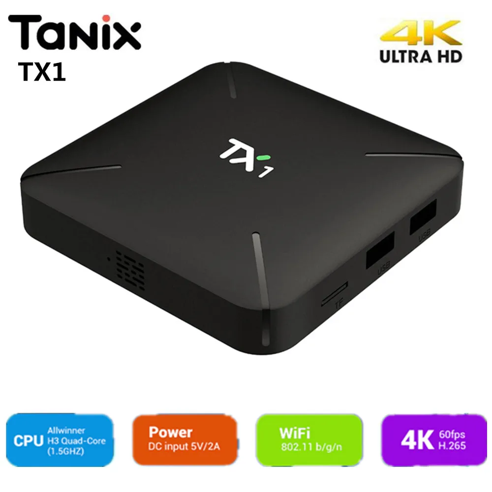Tanix TX1 ТВ Box Android 7 1 Allwinner H3 ГБ DDR3 + 8 EMMC 2 4 ГГц Поддержка К H.265 Smart Декодер каналов