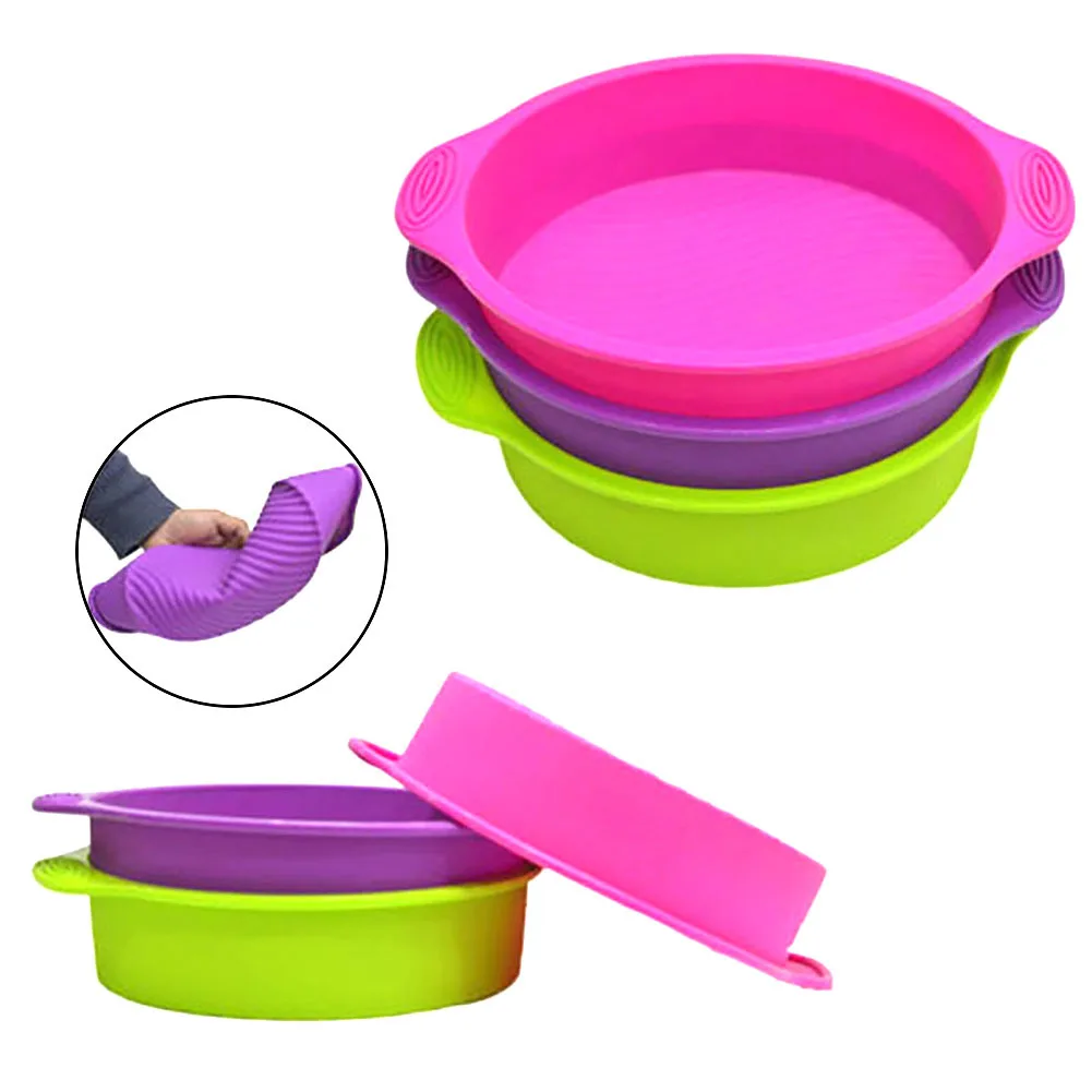 

1pcs Round Silicone Cake Mold Non-stick Baking Pan Muffin Cake Pan 3d Silicone Baking Dish Bread Mold Cake Form Bakeware D3