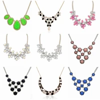 fashion choker necklace women bib pendant chain statement flower multicolor stylish geometric triangle fluorescent necklace