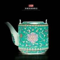 ceramic kettle household chinese antique high temperature resistant large capacity tea pot enamel coloured teapot teaware 1 2l