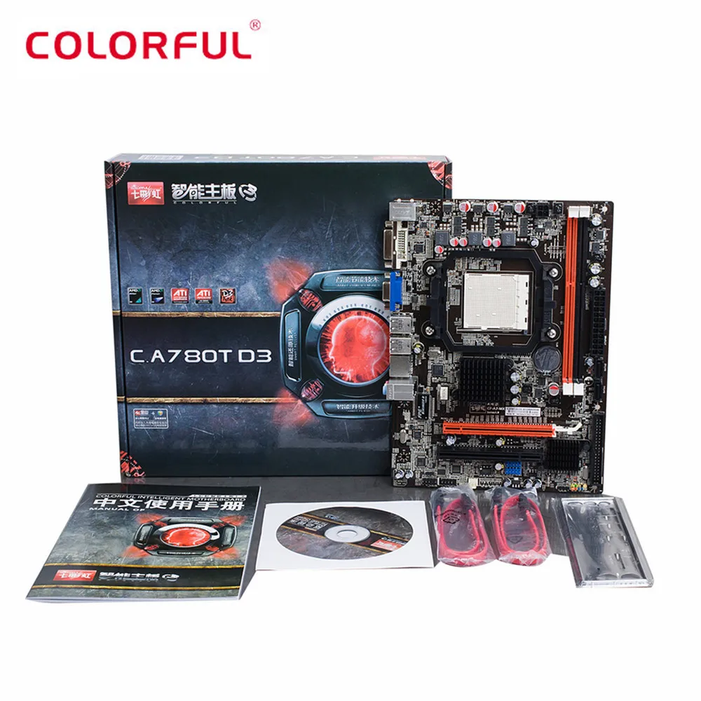 Красочные C A780T D3 V19 AMD Материнская плата mATX двухканальный DDR3 VGA DVI USB2.0 SATA2.0 C.