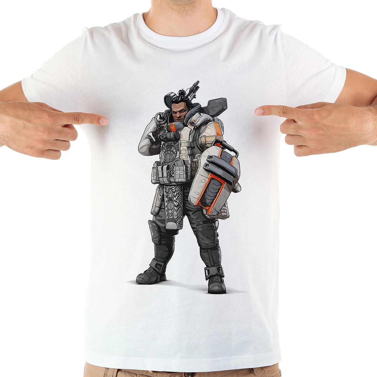 Забавная Мужская футболка apex legends с каустическим следопытом Бангалора Новинка