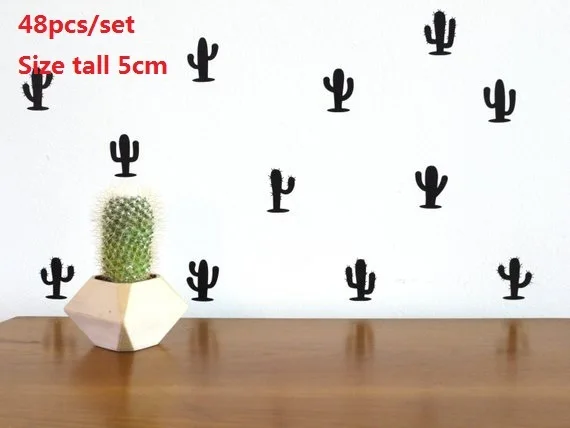 

Новейшие красочные настенные стикеры в виде кактуса, детские наклейки для детской комнаты, Детские съемные настенные наклейки, украшение д...
