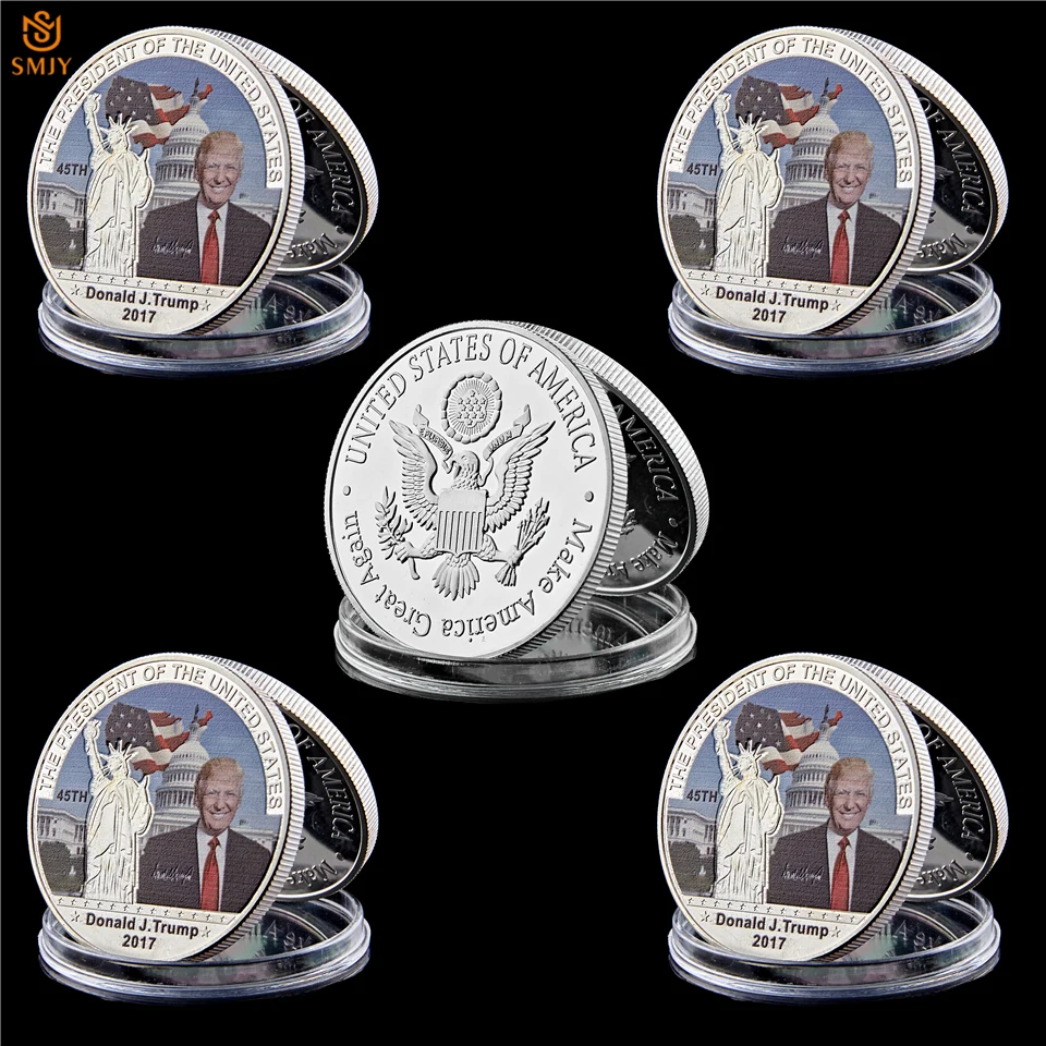 Памятные монеты Белый дом 5 шт./лот президент США Дональд Трамп и свободы Великая