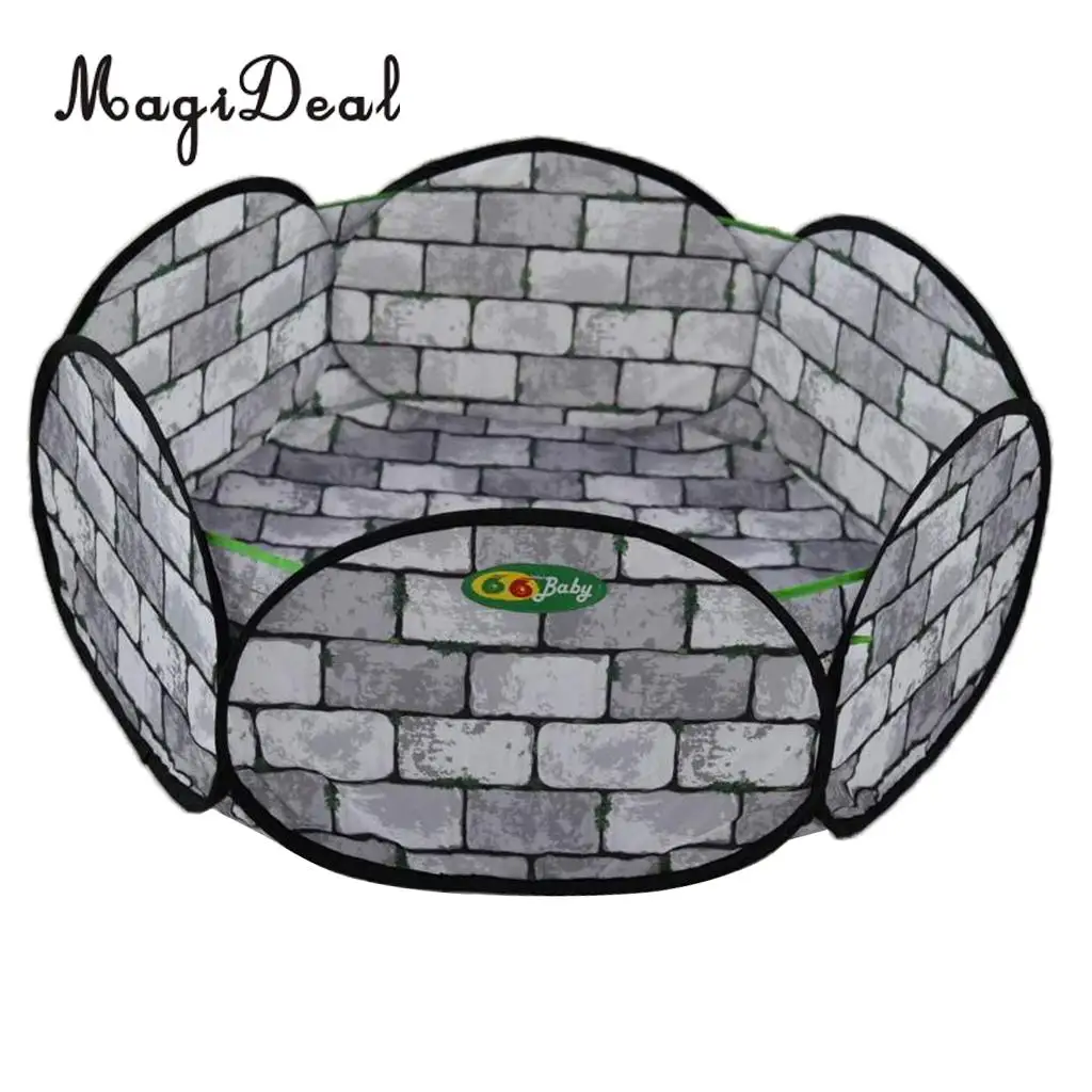 Складная Выдвижная Игровая палатка вигвам с рисунком кирпичной стены замка