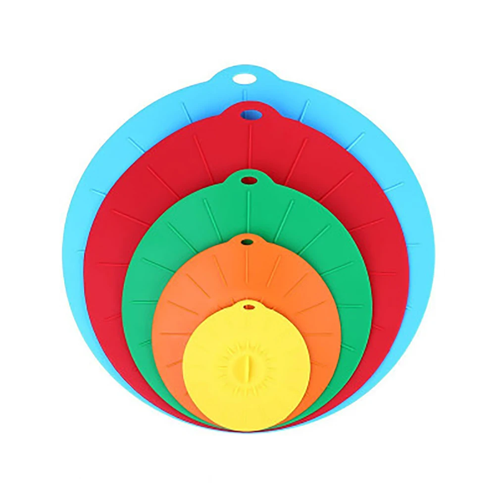 

5pcs/Lot Universal Silicone Stretch Lids Universal Food Wrap Bowl Pot Lid Silicone Cover Pan Cooking Kitchen Accessories
