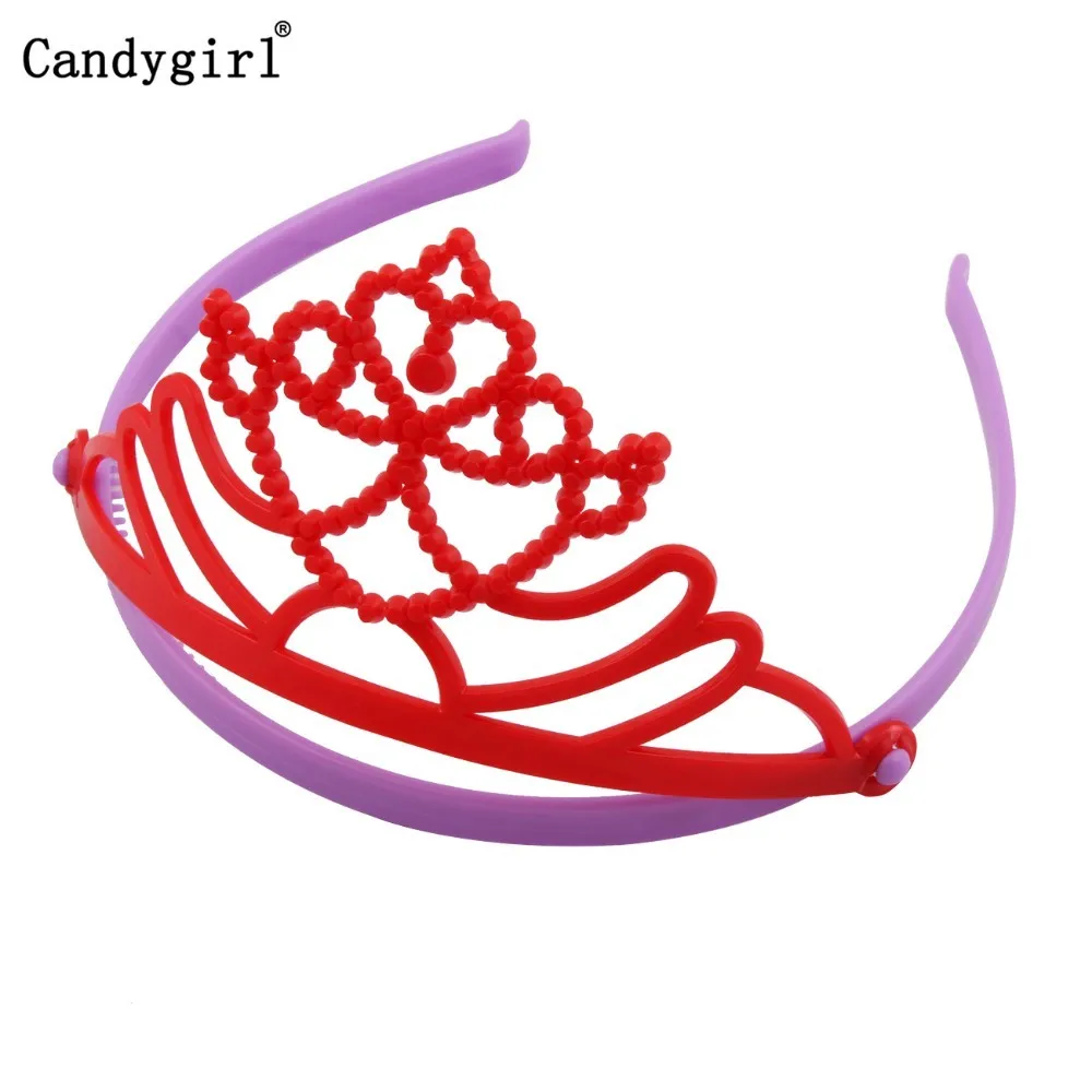 

150pcs Crown Hairbands Candygirl Plastic Headbands Head Hoop Accessories Hair bands for Band Boho Elastic Headwear DIY scrunchie