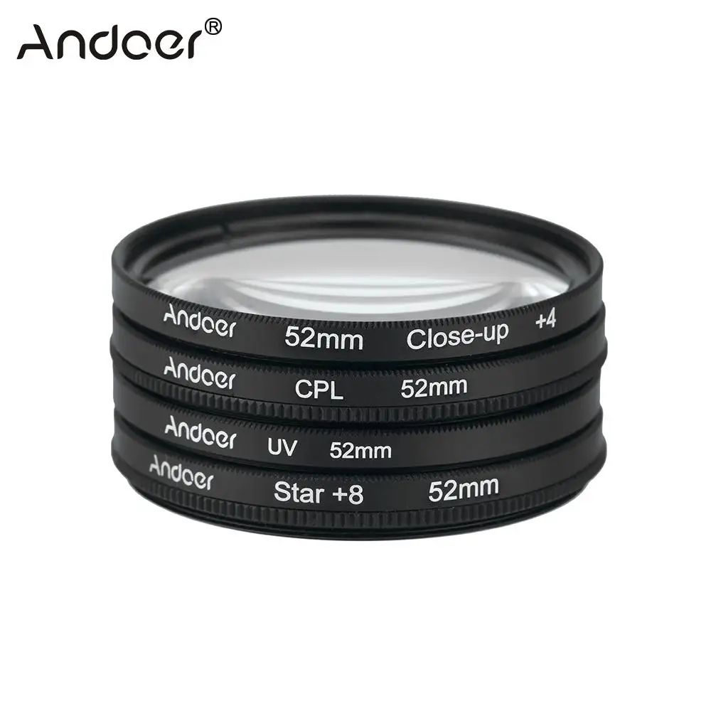 Объектив Andoer 52 мм UV + CPL Close Up 4 Star 8 точечный фильтр круговой поляризатор для