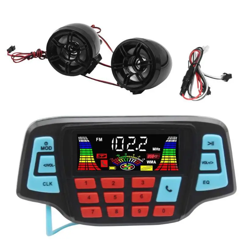 Мотоцикл MP3 колонки двигатель Руль аудио система USB TF Bluetooth FM радио встроенный