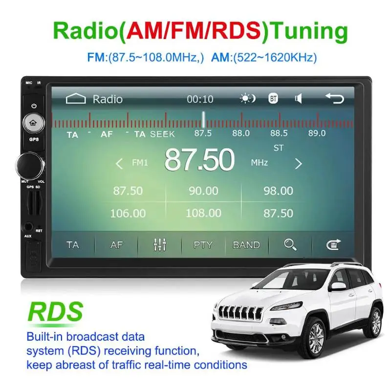 5202 7 0 дюймов 2Din RAM6688 автомобильный стерео MP5 плеер GPS Navi RDS AM FM радио WiFi BT4.0 USB нет