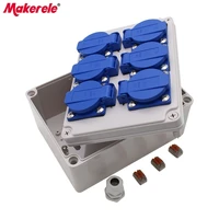 household waterproof socket junction box 6 holes multifunctional outdoor rainproof socket box with wire connectors cable glands