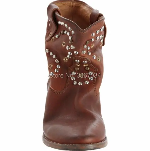 Женские кожаные ботинки SHOOEGLE винтажная Скрытая Лодыжка с заклепками и острым