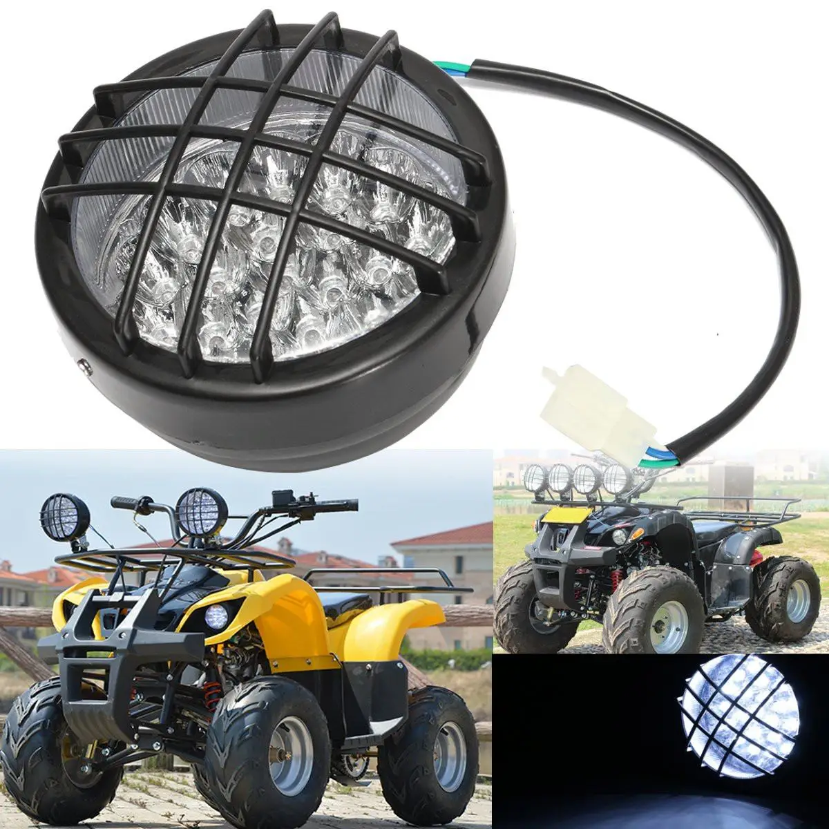 Передняя светодиодная фара для мотоцикла 12 В лампа квадроцикла четырехколесная
