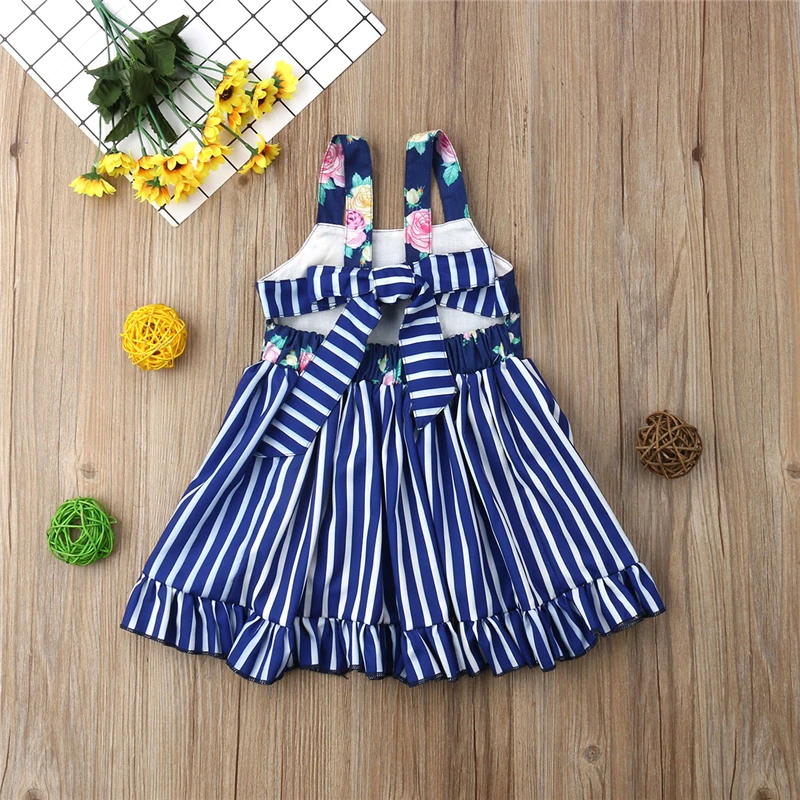 Комплект одежды для маленьких девочек голубое платье принцессы без рукавов с