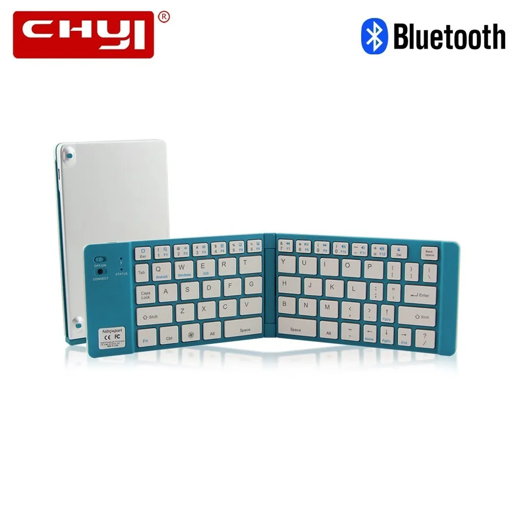 CHYI Portable Folding Bluetooth Keyboard Aluminum Foldable Wireless Travel Mini BT 3.0 Keypad for iphone ipad PC tablet phone | Компьютеры