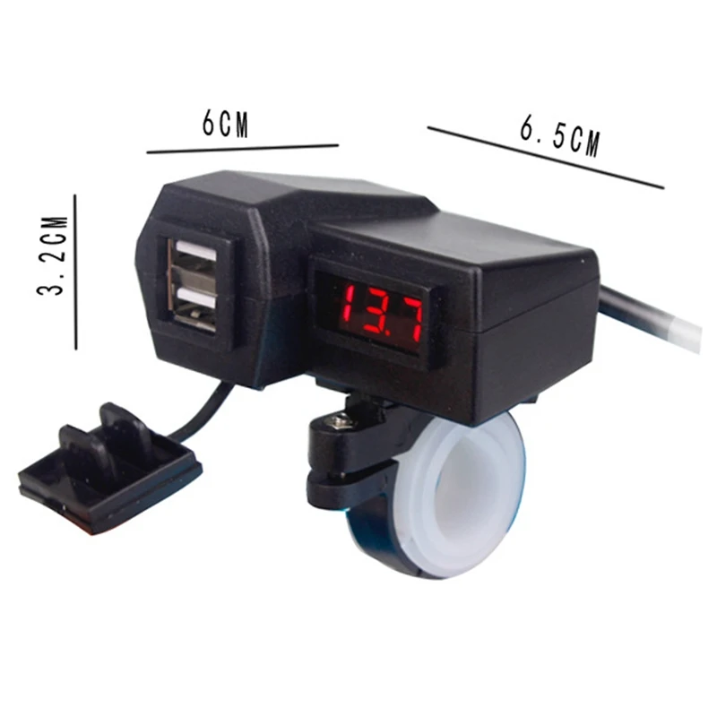 12 V/24 V мотоциклов зарядных порта USB для автомобиля Зарядное устройство показать