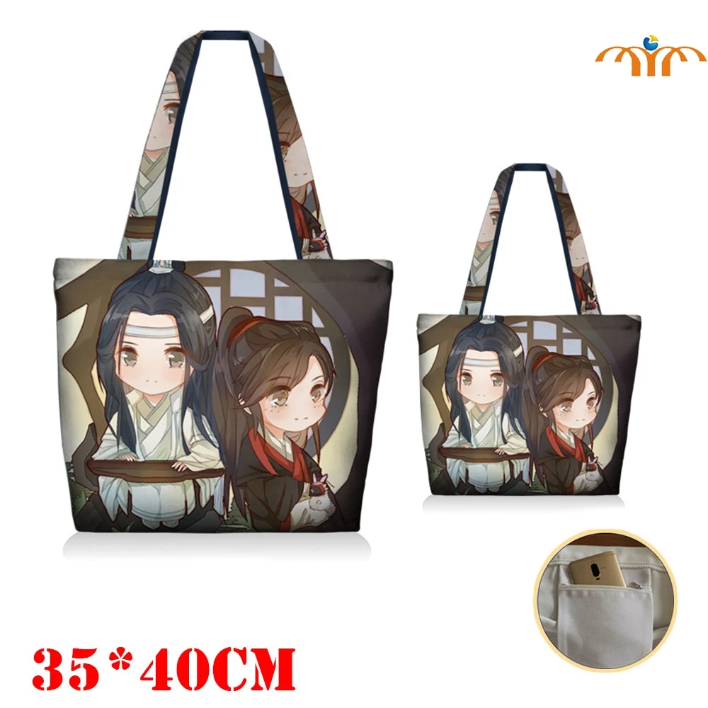 Giancomics новая сумка Mo Dao Zu Shi холщовая Wei Wuxian Lan Wangji Рисунок Большой размер на плечо