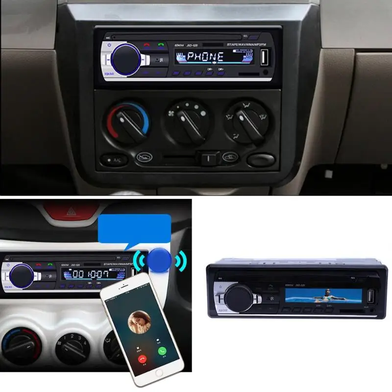 Светодиодный автомобильный Bluetooth стерео MP3 плеер SD карта U диск AUX музыкальный