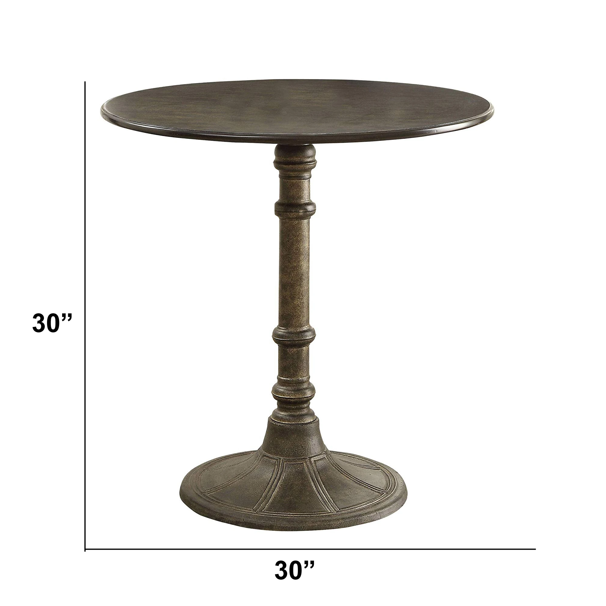 Round Transitional Metal Bistro Dining Table Bronze | Мебель