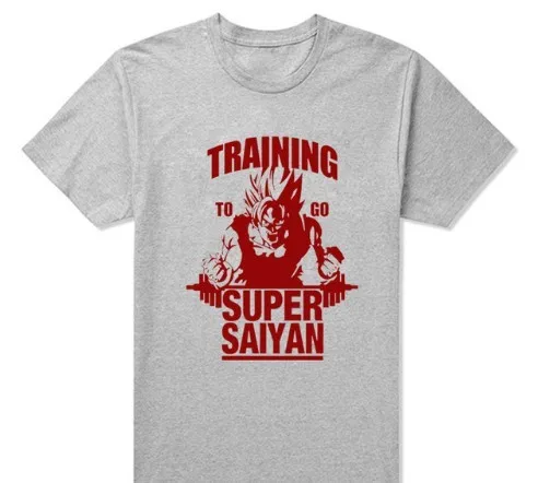 Мужская футболка с надписью Train To Go Super Saiyan Dragon Ball Z Бодибилдинг Гоку Супер Вегета