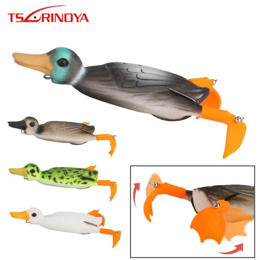 Приманка для рыбалки Tsurinoya LY22 Duck Whopper plupper Frog Top 18 5 г 10 см 3D глаза имитация плавающая