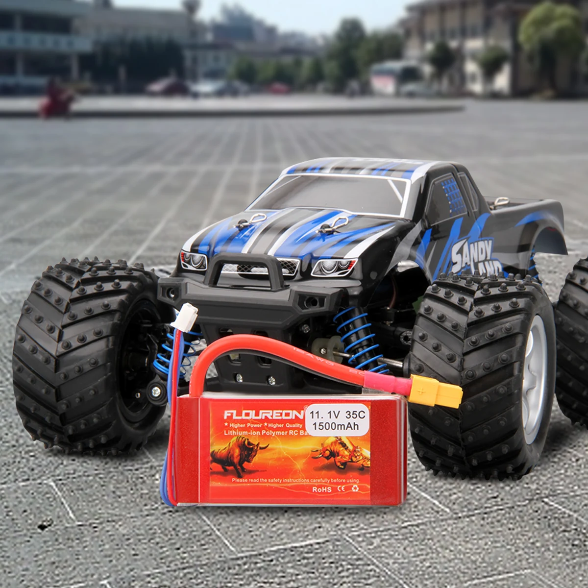 Floureon 3S1P 11 1 V 1500 мА/ч 35C LiPo Батарея серые кисточки с XT60 Разъем для RC Evader BX автомобиля
