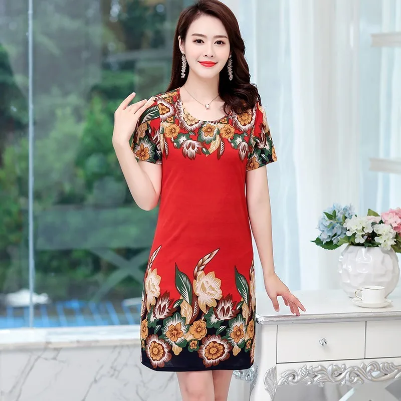 XL-5XL 2019 Sunmmer стильное платье тонкая туника женские Платья с цветочным принтом