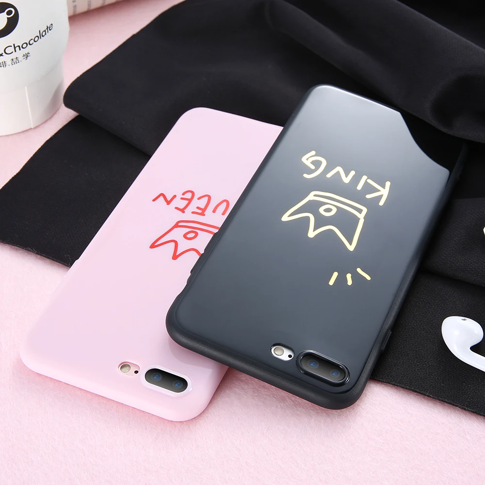 KISSCASE King Queen чехол для iPhone 6 6S Чехол девочек милый X 7 8 Plus XS MAX XR Силиконовый ТПУ