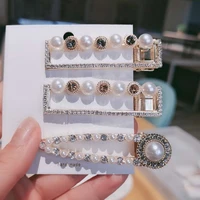 high quality hairpins for women hollow out rectangle crystal pearls hair pin shining pearls water drop hair clip wedidng gifts