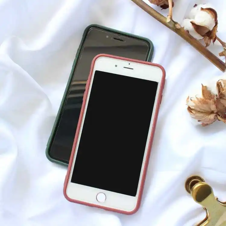 Fashion Simple green red Phone Case For iphone X XS soft silicone protective Back Cover 6 6s 7 8 plus case Coque |
