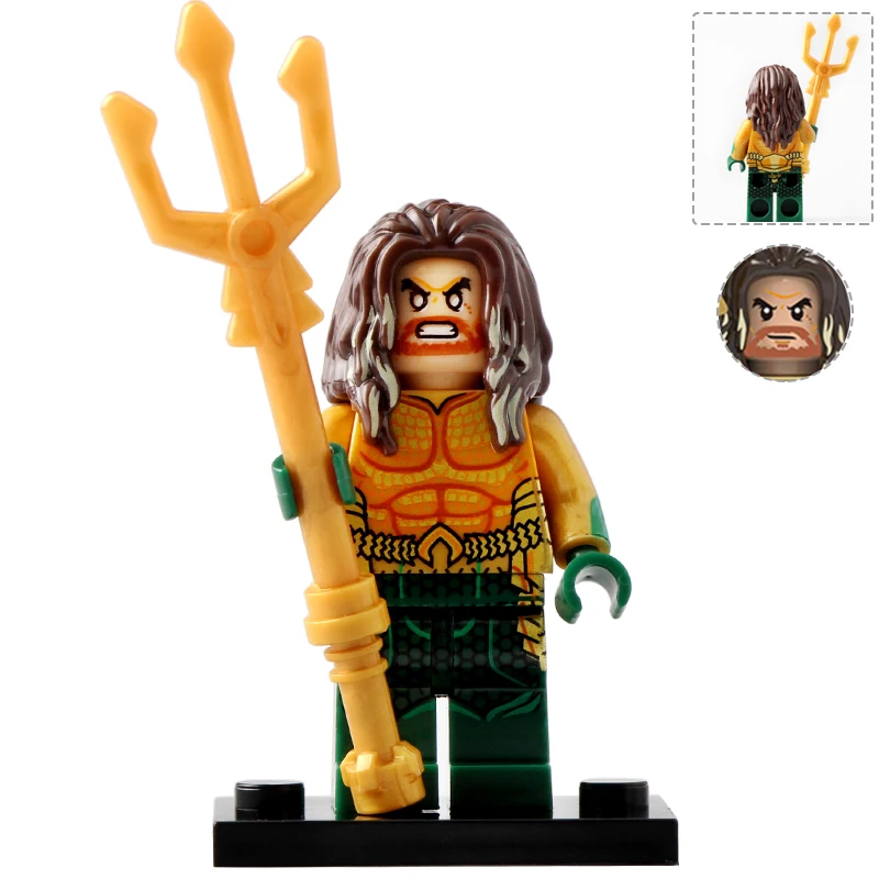 Конструктор Legoed DC с миниатюрными супер героями Aquaman Black Manta Vulko Atlanna Mera Arthur Curry Nereus Orm