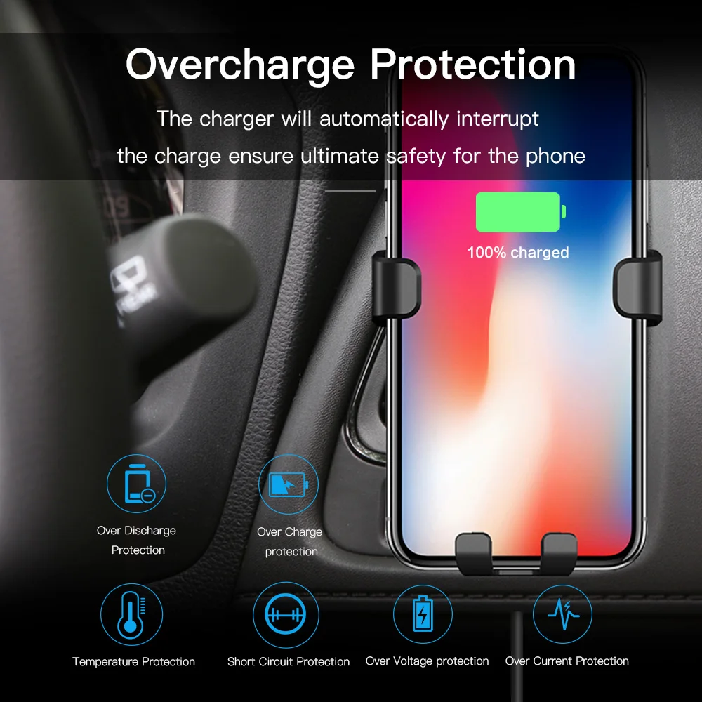 CHOSEAL 10 Вт Qi автомобильное беспроводное зарядное устройство для iPhone Xs XR X8 Быстрое