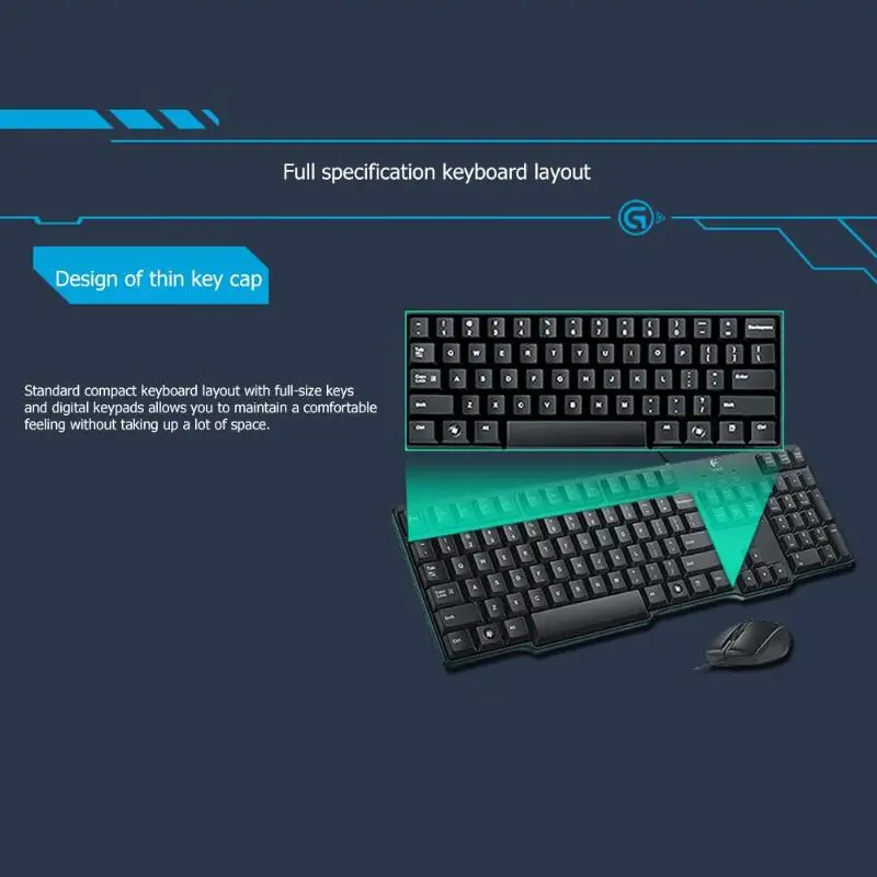 Logitech MK100 104 ключи Проводная клавиатура Мышь комбинированный набор PS2 USB для Windows
