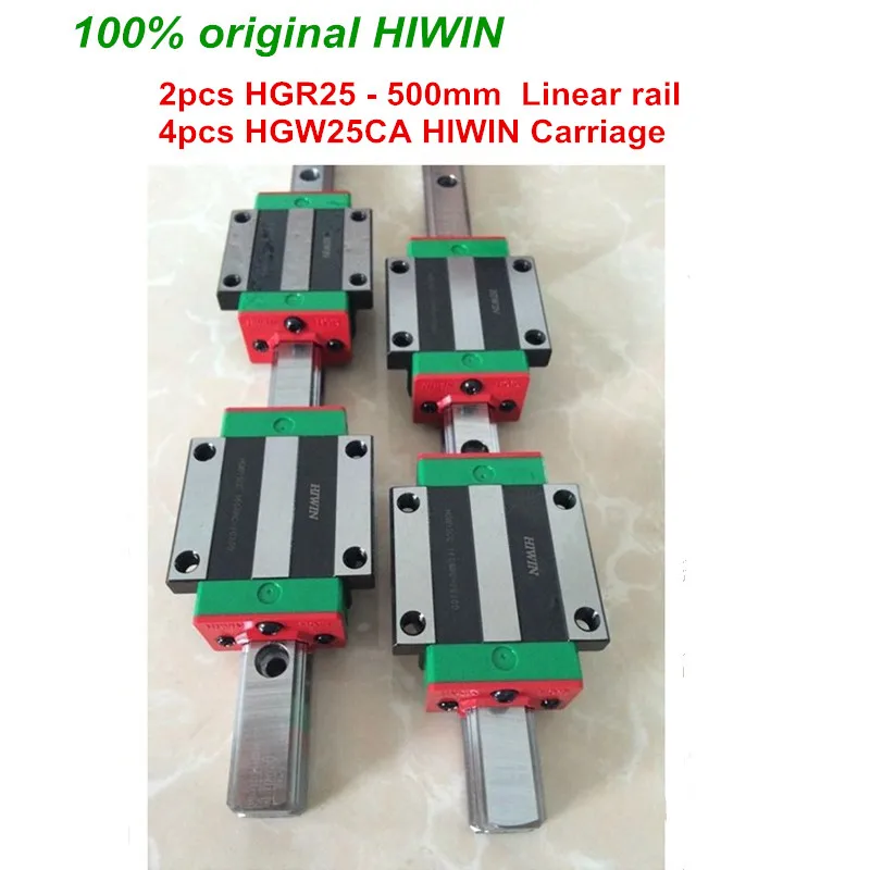 HGR25 HIWIN Линейная направляющая: 2 шт. 100% оригинальная направляющая - 500 мм + 4 блоков