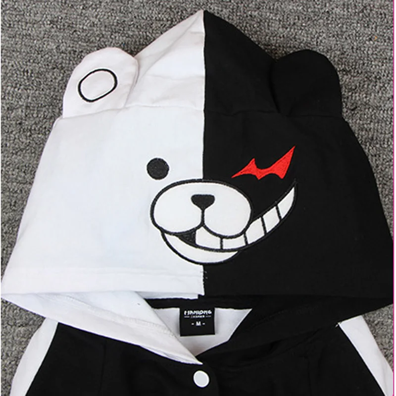 Модные унисекс аниме Monokuma хлопковые толстовки и пуловер с капюшоном Топ