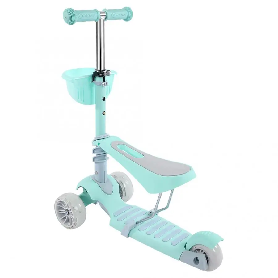 Дети Баланс самокат 3 х колесный ручной Т образная ручка с регулировкой по высоте