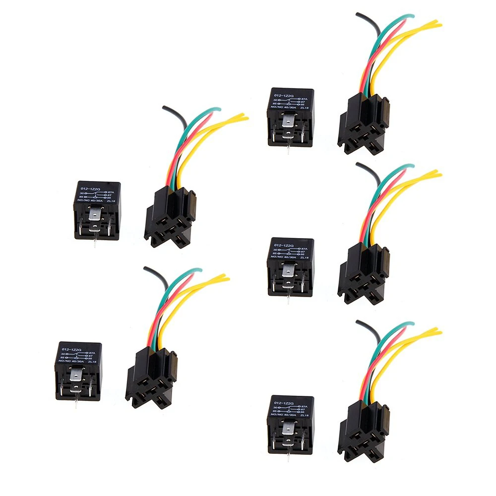 5 ретранслятор реле Pin12V 30/40a + кабельный разъем для автомобиля | Мобильные телефоны