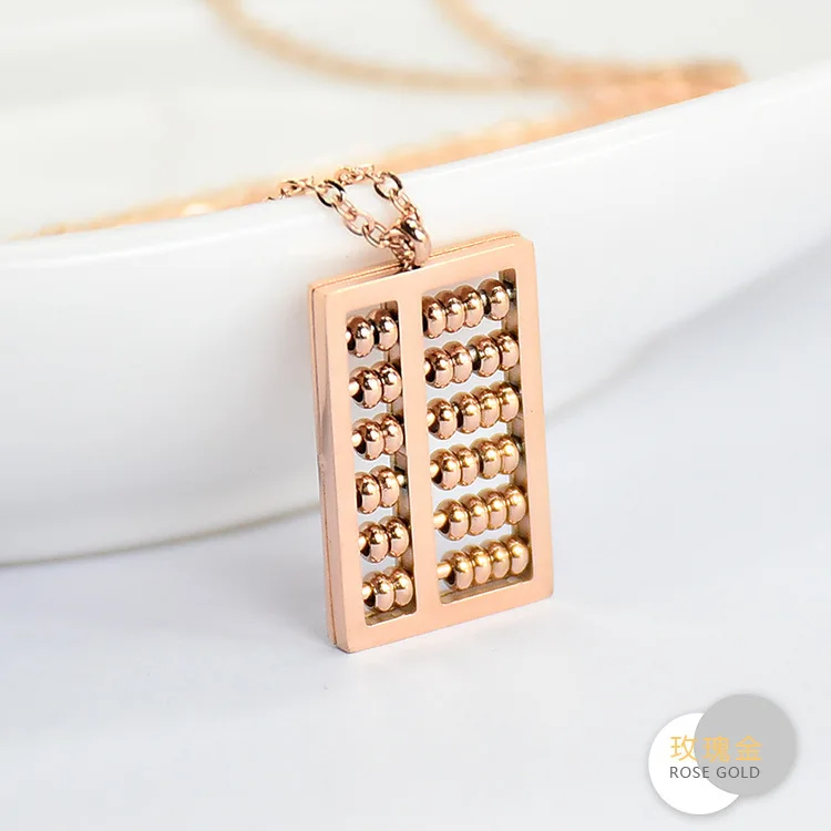 Stainless Steel Rose Gold Plated Necklace Titanium Abacus Pendants x30 | Украшения и аксессуары