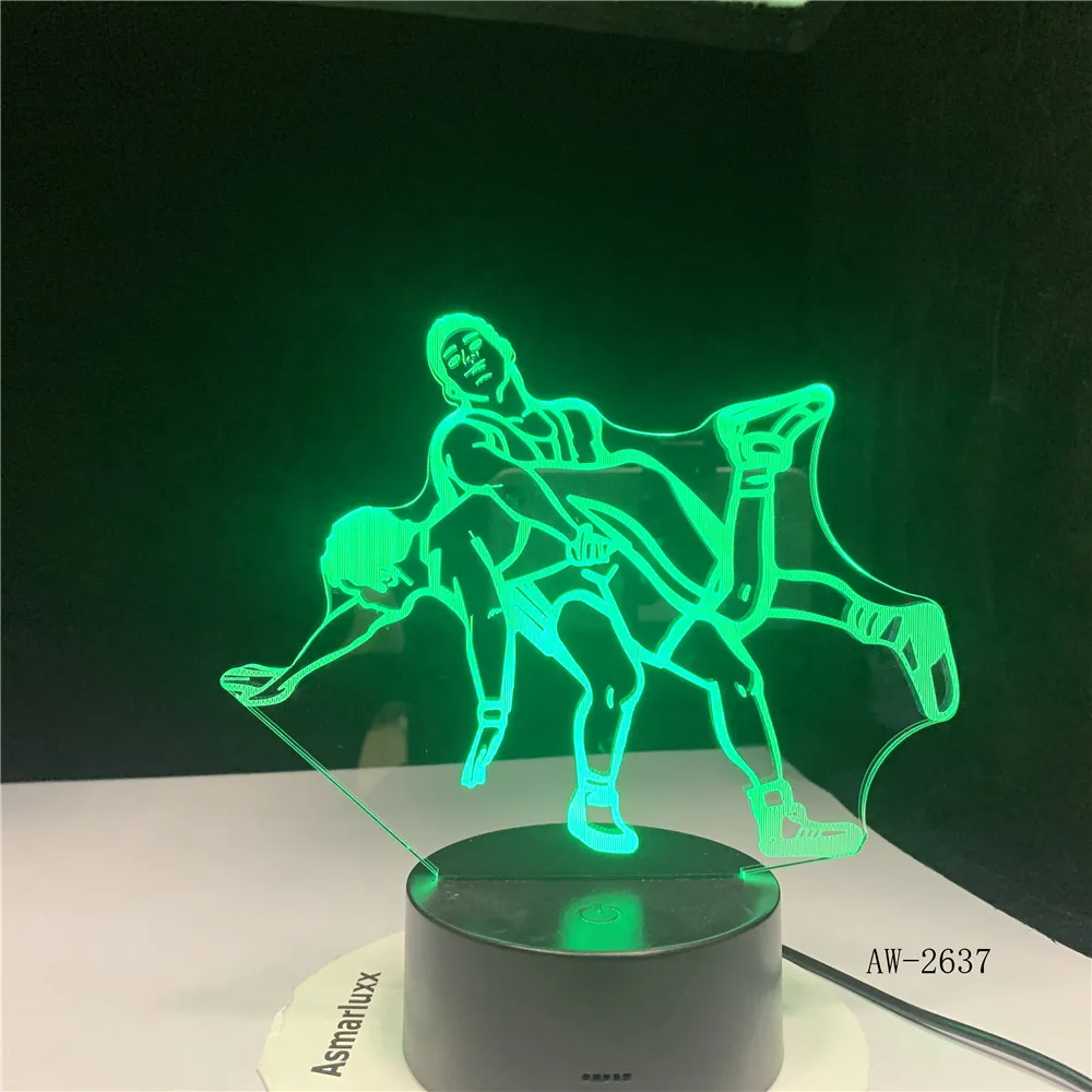 3D Светодиодная лампа для борьбы с дзюдо ночные светильники питанием от USB